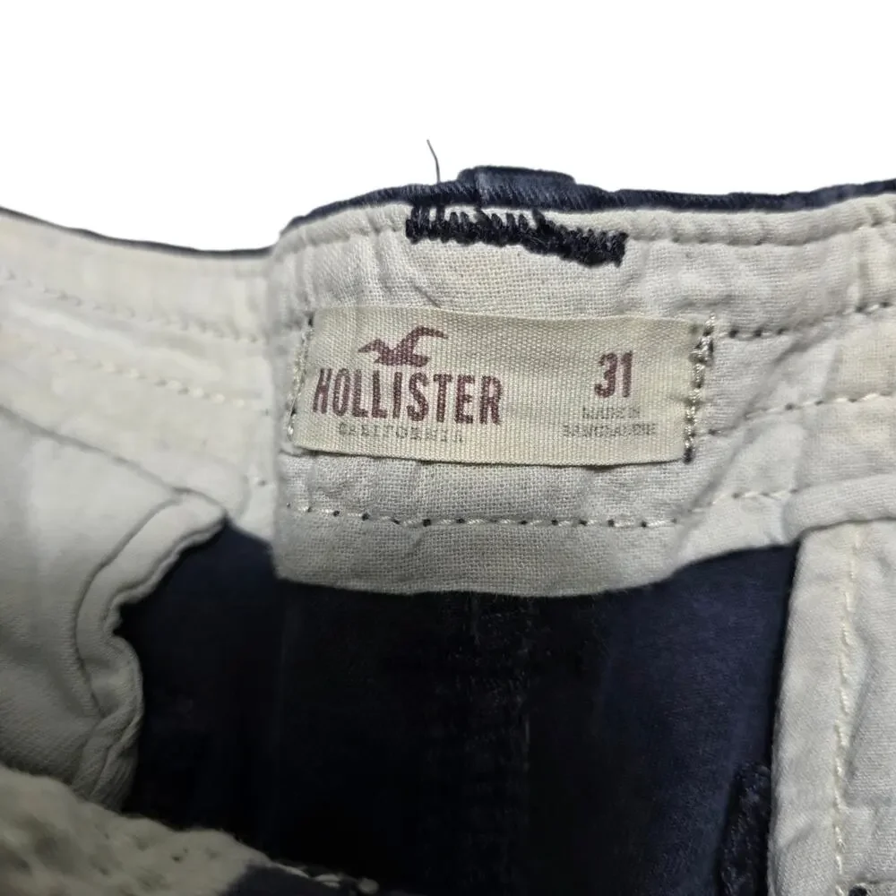 Men's Hollister Classic Cargo Fit Shorts Blue Size 31 Beach Preppy